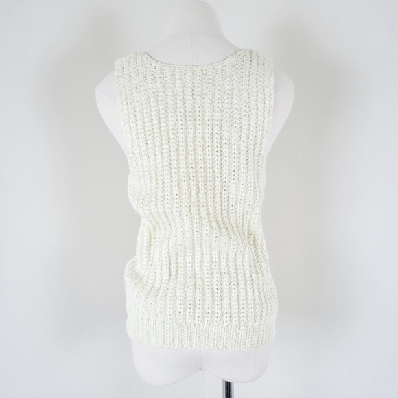 Butter Yellow Cable Knit Vest sleeveless sweater vest high neck muscle cut - Picture 10 of 12